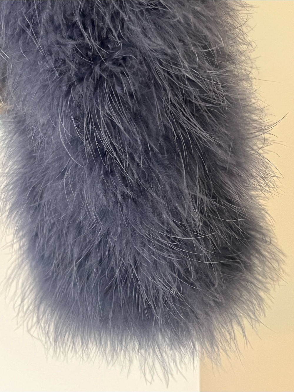 Rebecca Minkoff Charcoal-Blue Feathered Faux Fur Jacket - Picture 3 of 3